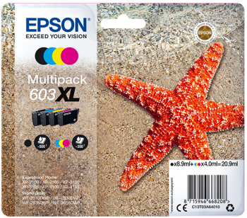 Epson 603XL Bk,C,M & Y Ink Cartridge Pack
