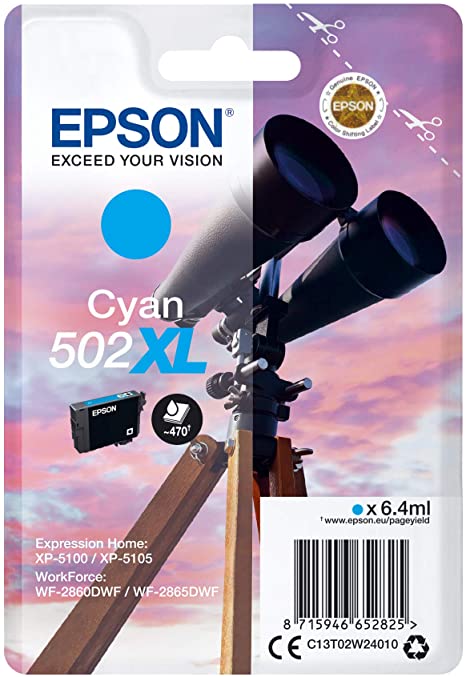 Epson 502XL High Capacity Cyan Ink Cartridge