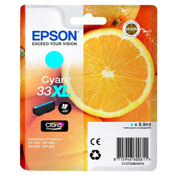 Epson 33XL Cyan Ink Cartridge