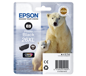 Epson T2631 26XL Hi Capacity Photo Black Ink Cartridge